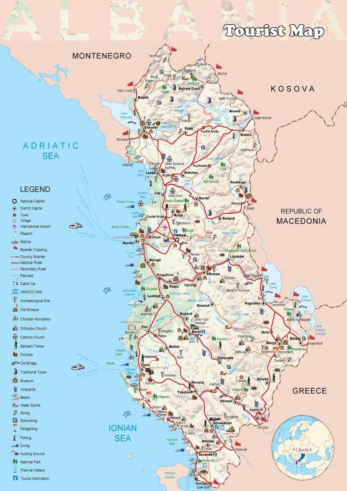 dhermi kaart Albaania