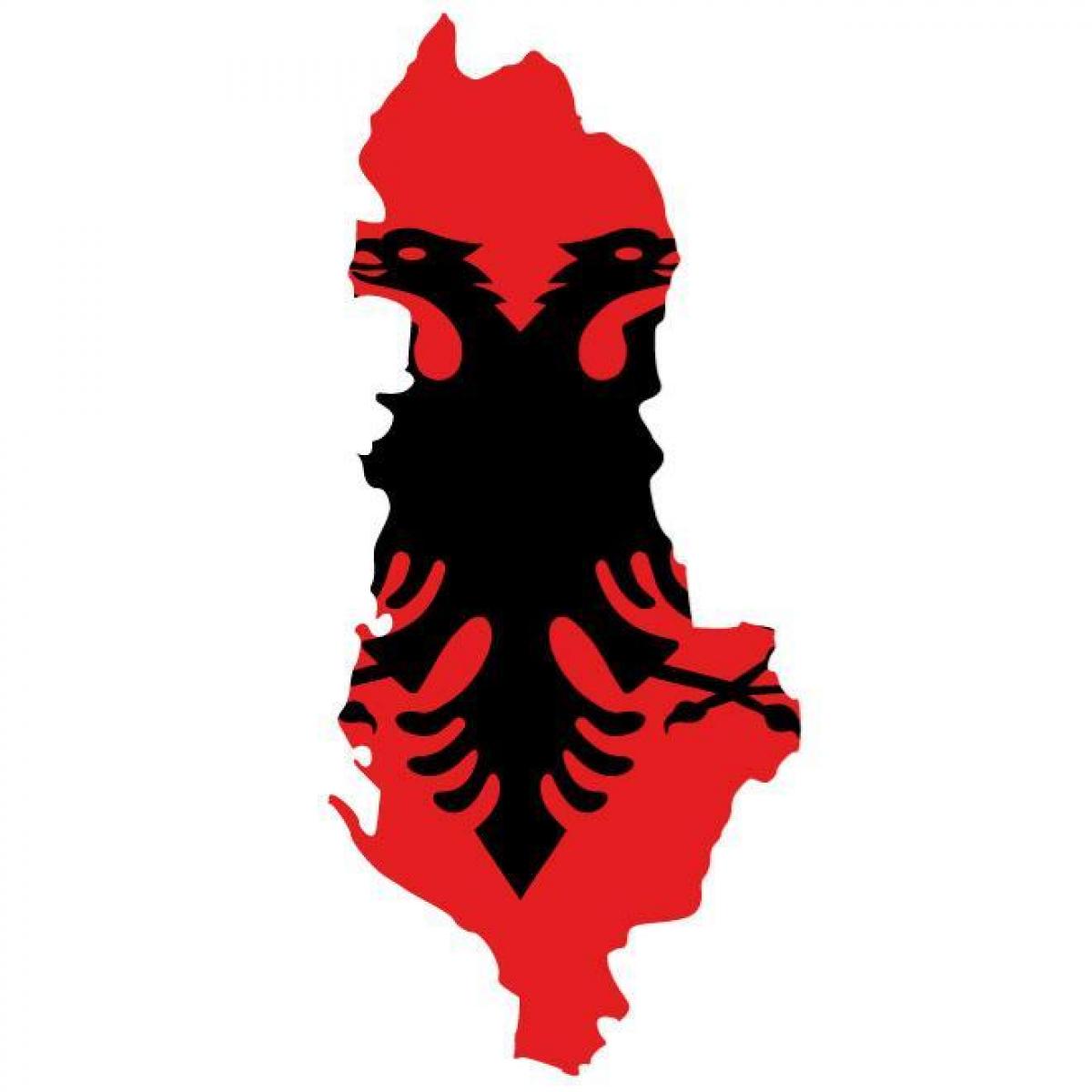 kaart Albaania lipp