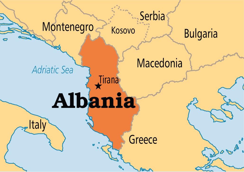 Albaania riigi kaart