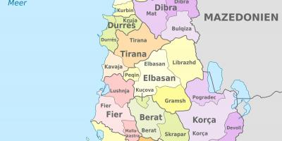 Kaart Albaania poliitilise