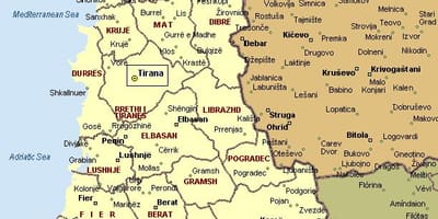 Kaart albaania rannik